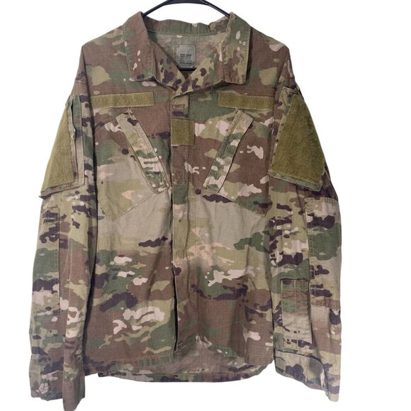 Vintage US Military Combat Uniform Coat Jacket Medium Brown Camouflage Full Zip - Picture 1 of 6